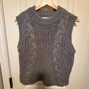 Vero Moda Charcoal Cable Knit Sleeveless Sweater